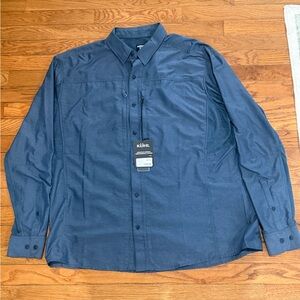 NWT Kuhl Men's Airspeed LS Long Sleeve Shirt Blue Slate Men's 2XL NEW 7464